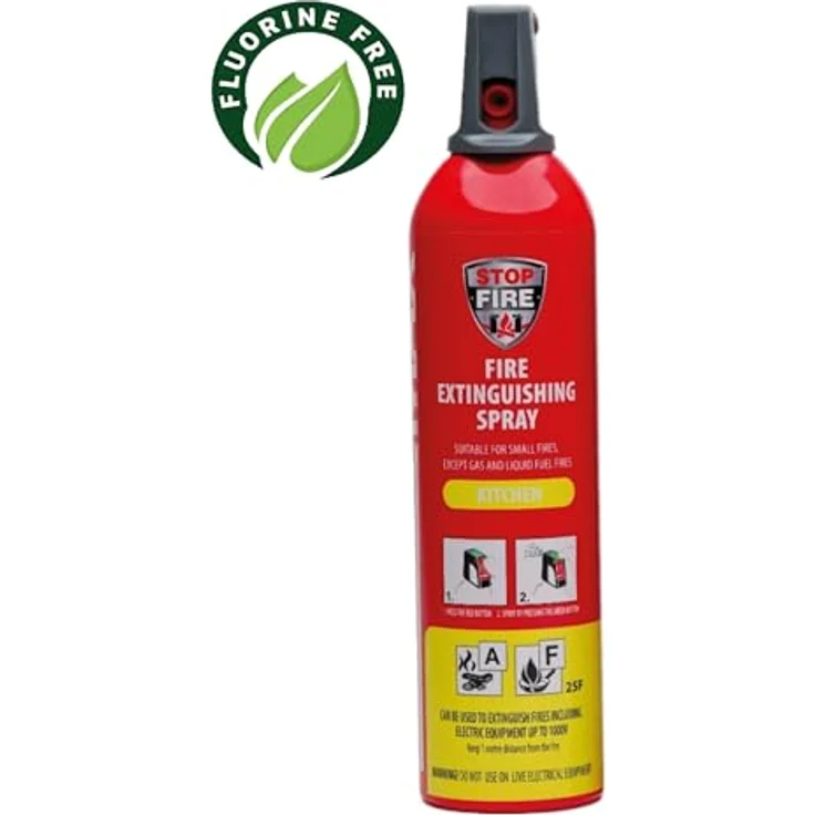 ReinoldMax Feuerlöschspray, 750 ml für Brandklassen A und F25, geeignet für Elektrogeräte bis 1000V, rückstandsfrei und handlich – Bild 2