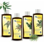 Spitzner Saunaaufguss-Set Saunamed, 4 x 190 ml, würzig-frischer Duft mit Menthol und Nadelbaumölen für freies Atmen