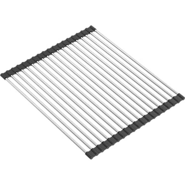 QUADRON BURT 110, 1-Becken Küchenspüle aus Glas & gebürstetem Edelstahl, Größe 76 x 49 x 21 cm mit Siphon – Bild 6