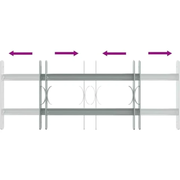 vidaXL Fenstergitter Verstellbar mit 2 Querstäben 500-650 mm – Bild 4