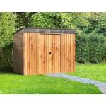 Duramax Metall Gartenhaus 263x174, Geräteschuppen mit Schiebetür, wetterfest und wartungsfrei, H. 201 x B. 263 x T. 174 cm