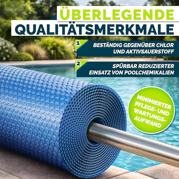 tillvex® Premium Pool Solarabdeckplane 400 µm Rund 488 cm | Solarfolie Wärmeplane zuschneidbar | Poolheizung Poolsolarplane für Wassererwärmung – Bild 5