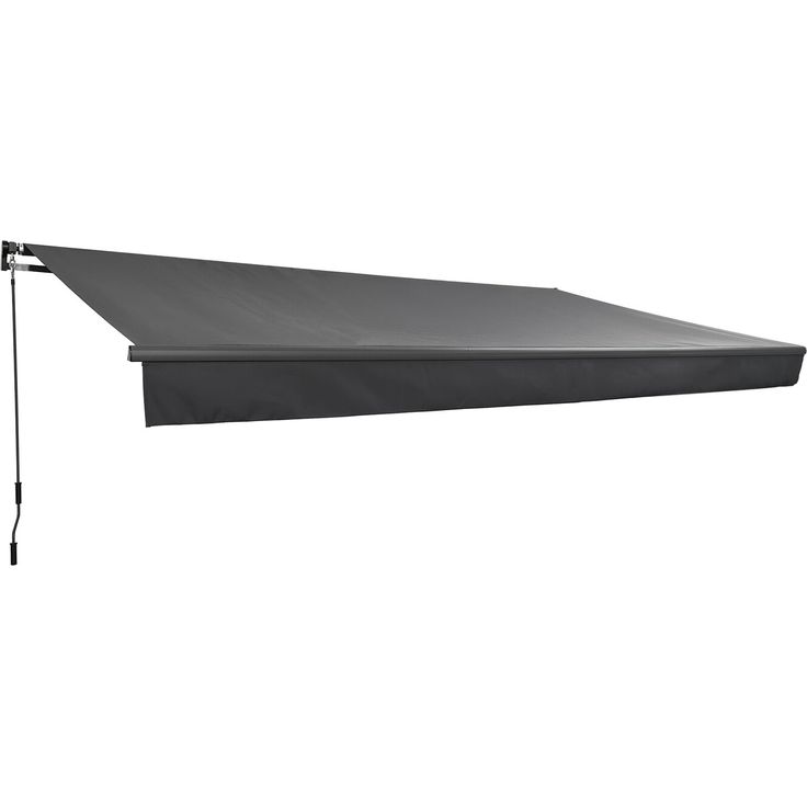 Garden Pleasure Gelenkarm-Markise mit Kurbel, anthrazit, wetterfest, UV-beständig, 4,95 x 3 m