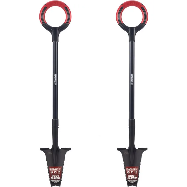 Root Slayer® Beetspaten 2.0 Radius Pro, Multifunktionsspaten mit Zähnen zum Wurzelschneiden, leicht und ergonomisch, 1,60 kg, Spar-Set 2er Pack