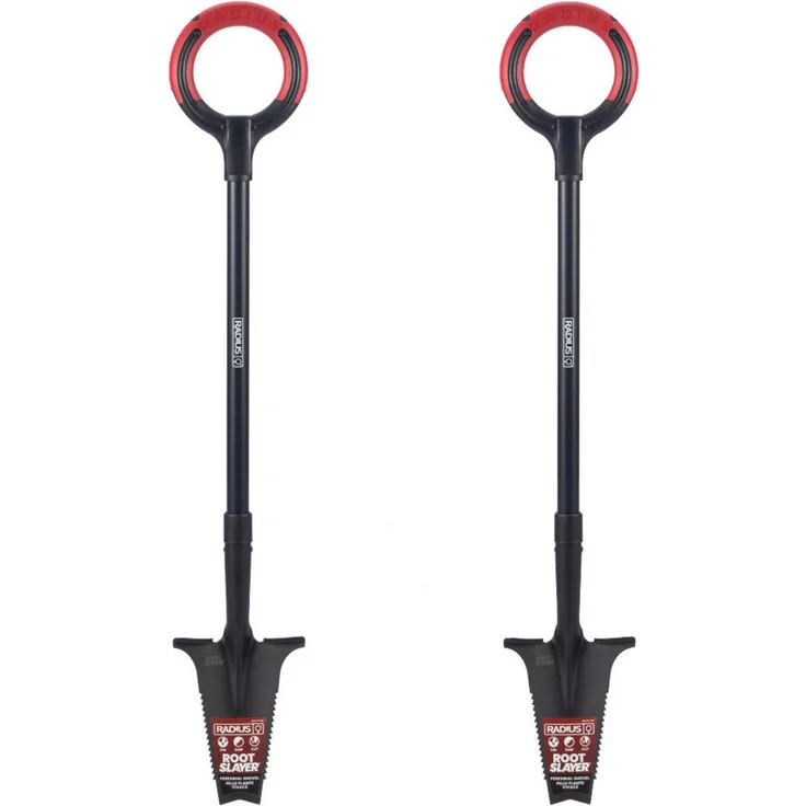 Root Slayer® Beetspaten 2.0 Radius Pro, Multifunktionsspaten mit Zähnen zum Wurzelschneiden, leicht und ergonomisch, 1,60 kg, Spar-Set 2er Pack