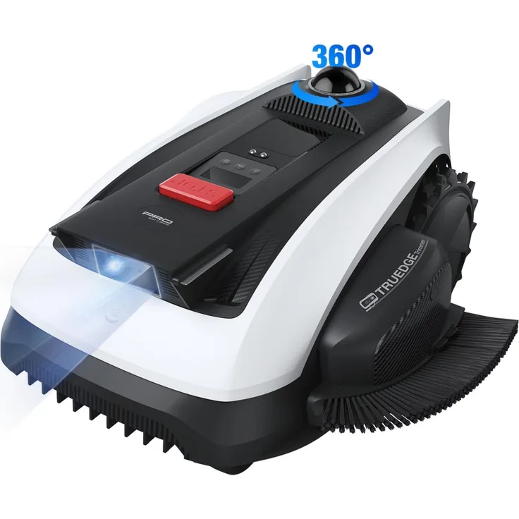 ECOVACS Mähroboter GOAT O1200 LiDAR PRO, vollautomatischer TruEdge Trimmer mit AIVI 3D Hinderniserkennung, Dual-LiDAR Navigation und IPX6 Wasserschutz, white-black One Size