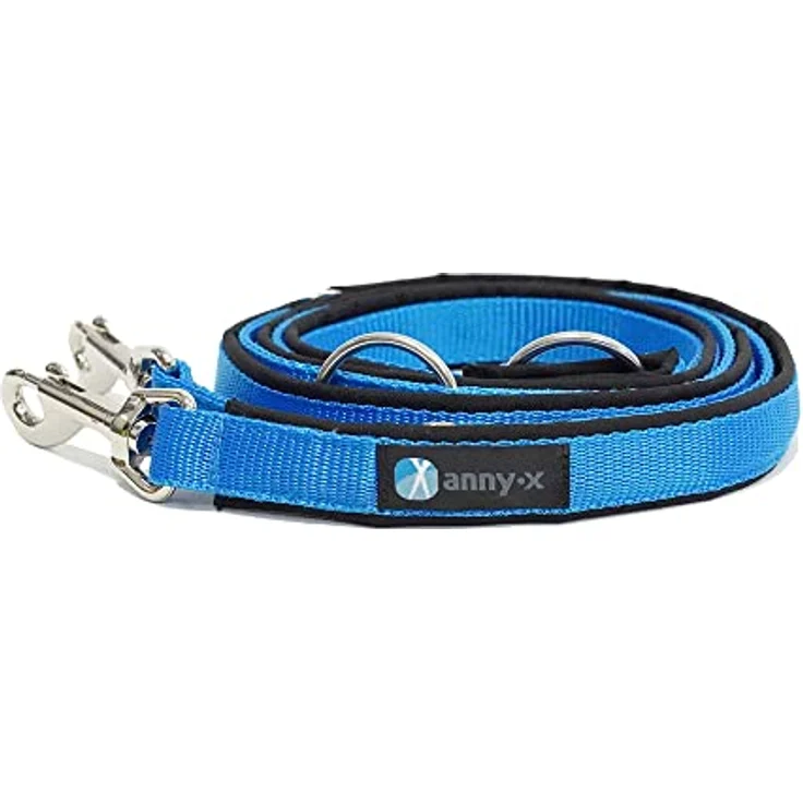 anny-x teilgepolsterte Führleine Classic Bolt Fun schwarz blau 3m – Bild 1