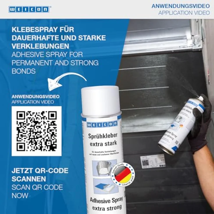 WEICON Sprühkleber extra stark, sprühbarer Kontaktklebstoff für starke und dauerhafte Verklebungen auf rauen Oberflächen, 400 ml – Bild 6