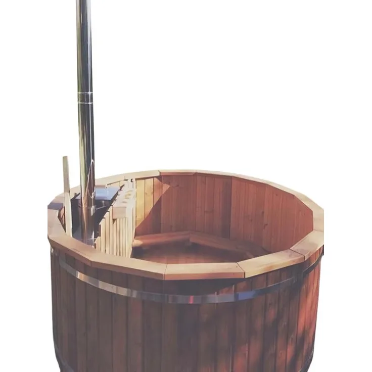 JVmoebel Whirlpool-Badewanne Thermoholz-Badefass, braun, rund, für entspannende Stunden im Freien, Made in Europe