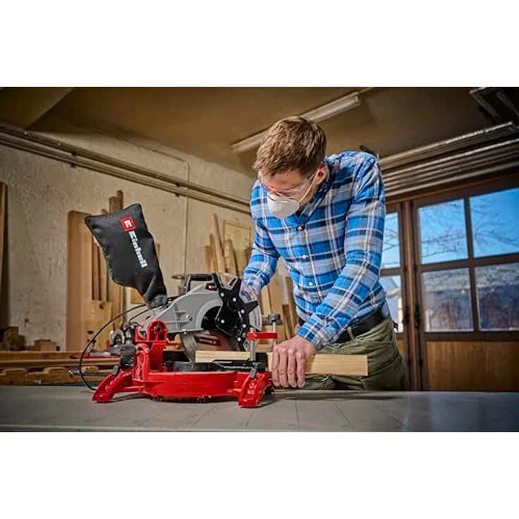 Einhell Kapp Gehrungssäge TC-MS 2513 L (1600 W, Sägeblatt Ø 250 mm, Schnittbreite 130 mm, schwenkbarer Sägekopf, Laser) – Bild 2