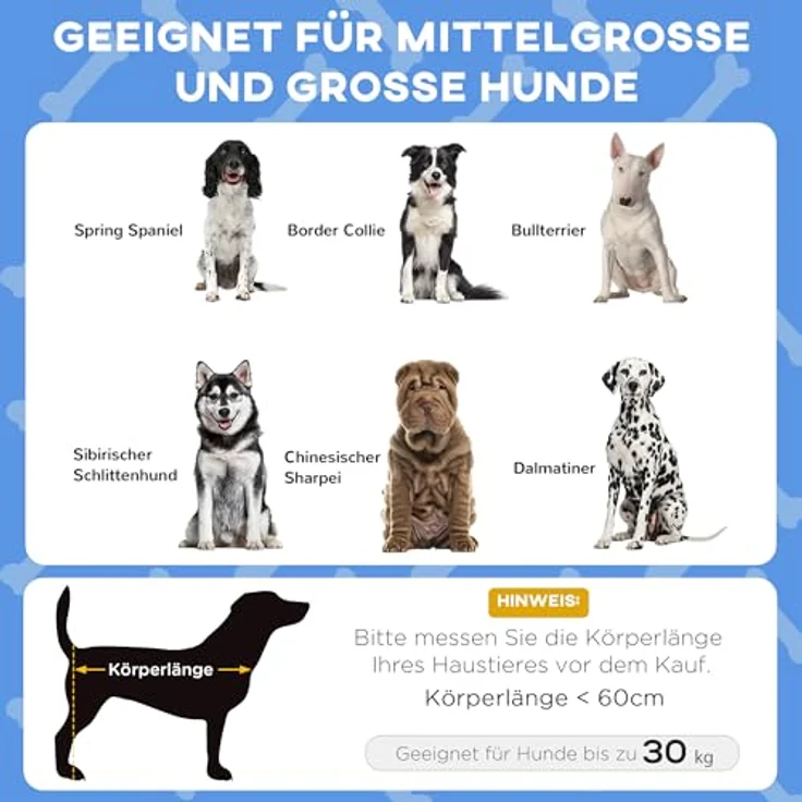 PawHut Erhöhtes Hundebett mit Baldachin, Atmungsaktive Outdoor Hundeliege, Dunkelblau, 91 x 76 x 89 cm für große Hunde – Bild 3