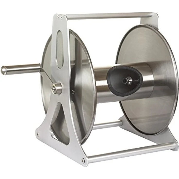Flopro Profi Schlauchtrommel aus Metall, Silber, 30 x 28 x 36 cm, 70300158 – Bild 1