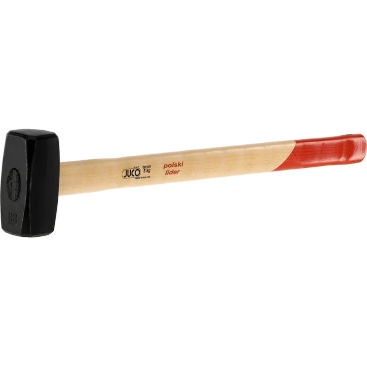 TRIZERATOP Vorschlaghammer 5kg, Schmiedestahl mit Holzstiel, für Steinmetz- und Bauarbeiten