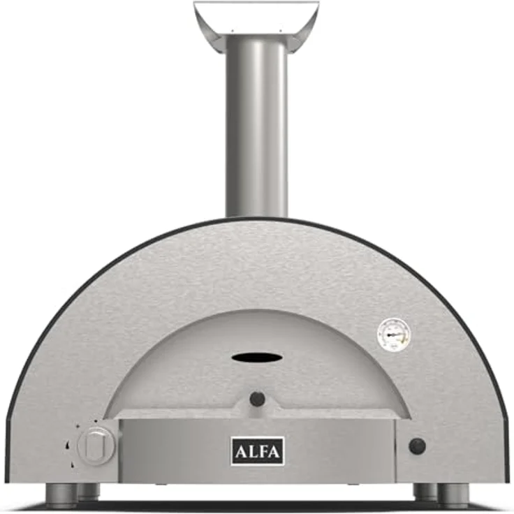 Alfa Forni Classico 2 Pizze Hybrid Pizzaofen, Gas- und Holzbefugung, Schiefer Grau, 500 °C, 60 x 50 cm Backfläche – Bild 2
