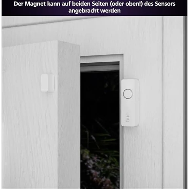 Philips Hue Secure Smart Home Kontaktsensor Doppelpack für Türen und Fenster, einfache Installation, Smart Home Security und Lichtsteuerung mit nur Einer App Bridge erforderlich, weiß – Bild 4