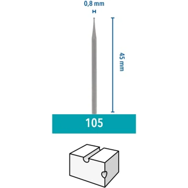 Dremel Graviermesser 105 Arbeits-Ø: 0,8 mm – Bild 2