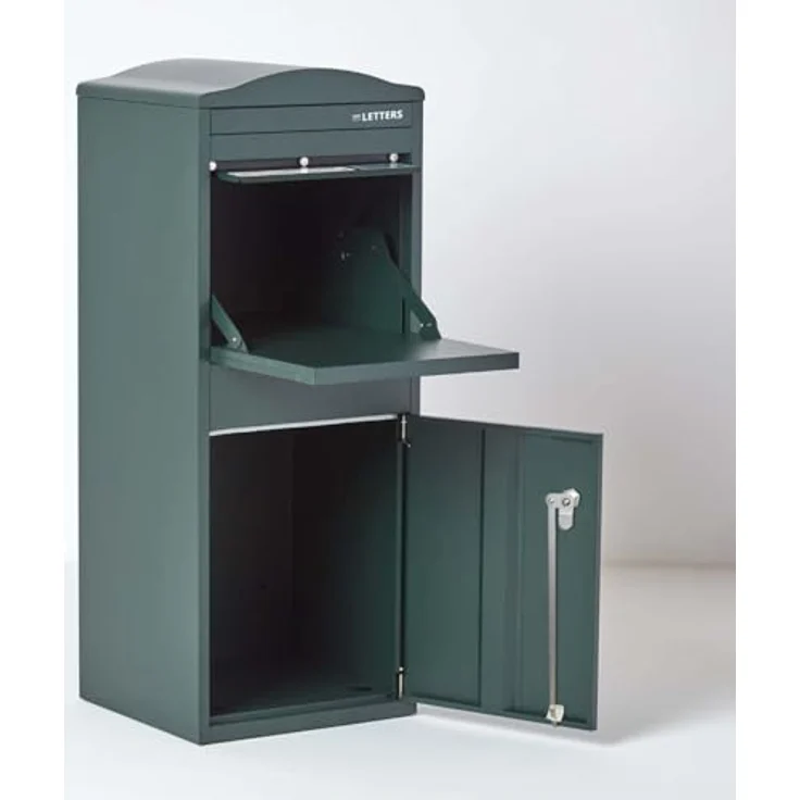 Smart Parcel Box XXL grün mit Bogendach 41.5 x 38.5 x 104 cm, Paketbriefkasten zur Wand- oder Bodenmontage, Paketbox für Zuhause & Unternehmen, Briefkasten für Pakete & Briefe – Bild 5