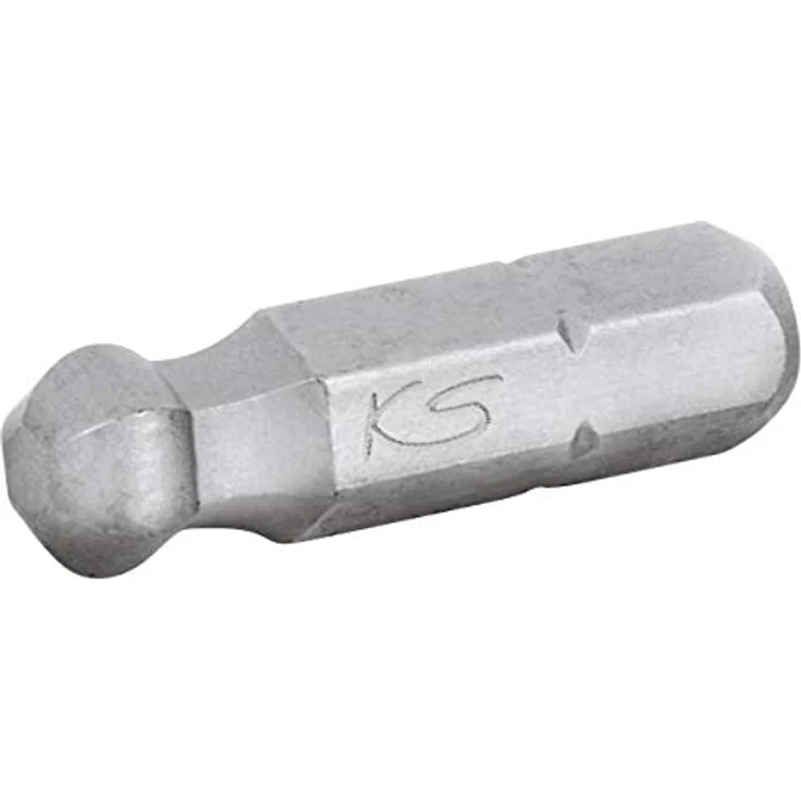 KS Tools 911.8396 Sechskant-Bit Werkzeugstahl vernickelt, 5St. Innensechskant mit Kugelkopf, DIN 3126/ISO 1173-C 6,3 für Hand- und Elektroschrauber – Bild 2