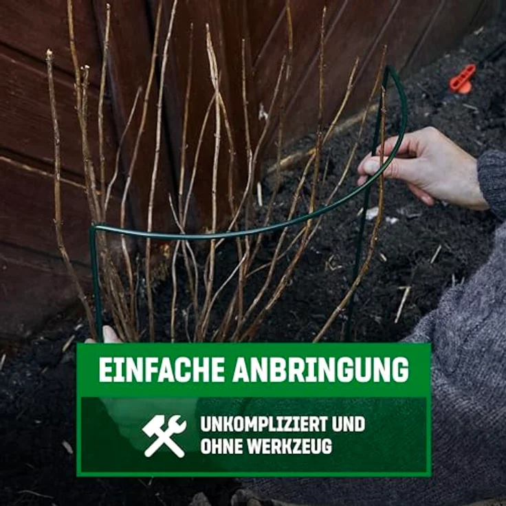 GardenGloss® Strauchstützen aus beschichtetem Stahl, 10er Set halbrunde Pflanzenstützen 35cm x 40cm, Rostfrei und witterungsbeständig, ideal für Hortensien und Rosen – Bild 3