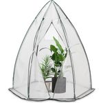 VOUNOT Gewächshaus Foliengewächshaus für Balkon, Garten, überwinterungszelt für Pflanzen, Tomatengewächshaus Winterfest Stabil, 160x160x180cm Weiß - Stabiles und langlebiges Gewächshaus für das ganze Jahr geeignet