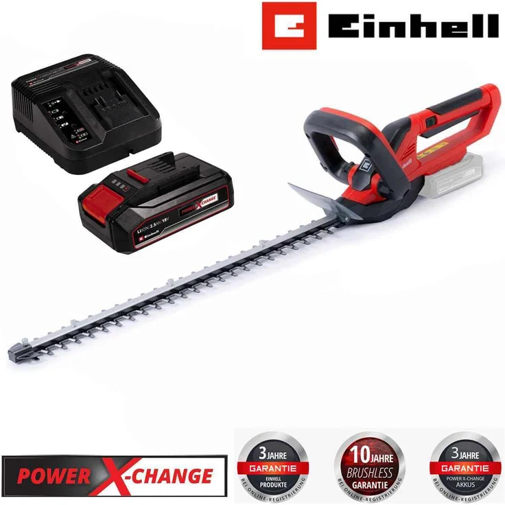 Einhell Akku-Heckenschere GC-CH 1855/1 Li 18 V, 55 cm Akku 2.5 Ah Ladegerät, mit Power X-Change Batteriesystem