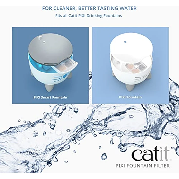 Catit 43722 Pixi Ersatzfilter, Trinkbrunnenfilter für die Catit Pixi Trinbrunnen, 6er Pack, Weiß – Bild 2