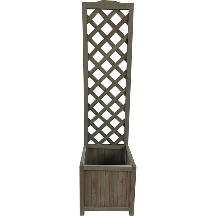 HTI-Living Pflanzkübel mit Rankgitter Heidi Small, dekorativer Blumenkasten aus Holz, grau, 38 x 150 x 38 cm