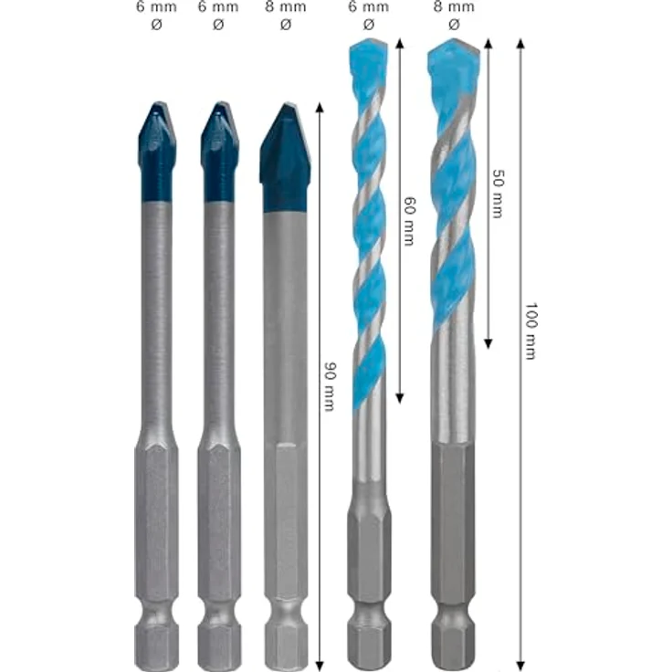 BOSCH EXPERT HEX-9 Bohrer- und Bitset, Hartkeramik- und Multi Construction Bohrer für präzises Anbohren – Bild 3