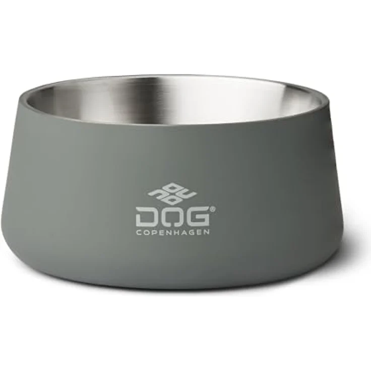 DOG Copenhagen Vega Hundenapf, M/L, Edelstahl mit rutschfestem Gummiboden, Cool Grey – Bild 1