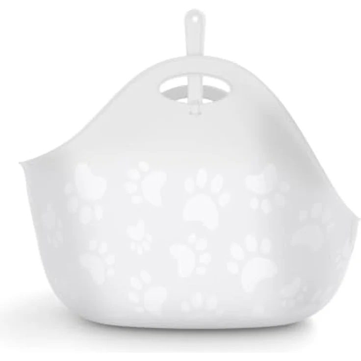 Litter Genie LitterBox White, elegante Katzentoilette mit hohen Wänden, einfache Entleerung und Schaufel, weiß – Bild 3