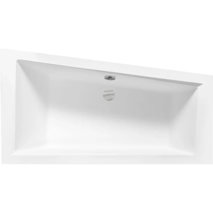 Bad Land INTIMA Eckbadewanne 150x85 cm, rechte Ausführung, mit 2 Kopfstützen und Bambus Ablage, schneeweiß, antibakterielle Oberfläche