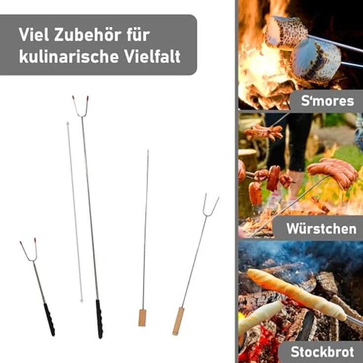 LEMODO Schwenkgrill mit Feuerschale und Grillrost, Dreibein Hängegrill mit Gulaschkessel, BBQ 3 Bein Grill Gestell - Holzkohlegrill Zubehör, Schwarz – Bild 5
