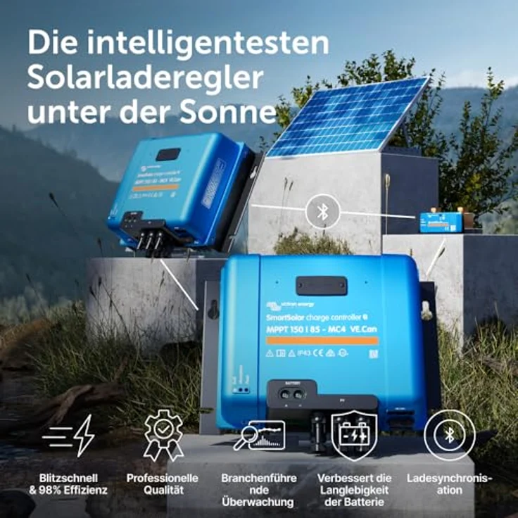 Victron Energy SmartSolar MPPT Solar Laderegler (Bluetooth) - 150V 85 Amp 12/24/36/48-Volt – Bild 2