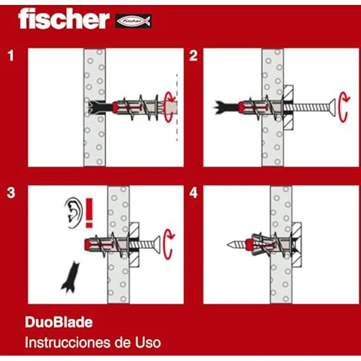 fischer Hohlraumbefestigung DUOBLADE grau-rot-metall, 545676 - Preisvergleich – Bild 4