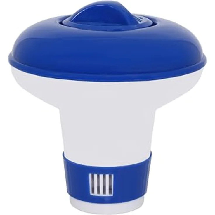 HAF Pool Dosierschwimmer 20g, Chemikalienschwimmer für Chlor & Brom Tabletten, verstellbares Dosiersystem in Blau