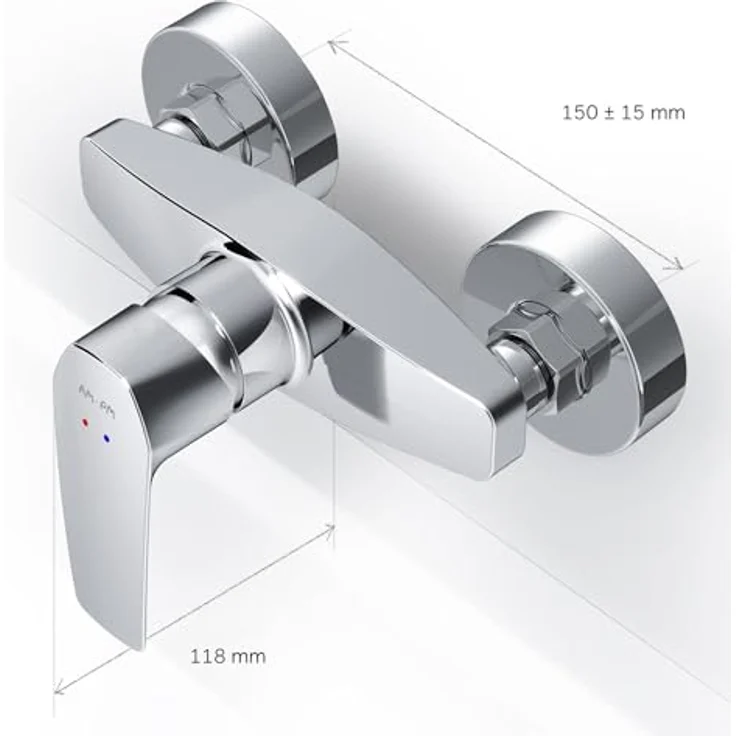 AM.PM GEM FGA20000 Duscharmatur mit Einhebelmischer | SoftMotion Keramikkartusche, Neoperl Aerator | kratzfest, leicht zu reinigen, langlebig, stabil | Chrom | 5 Jahre Garantie – Bild 5