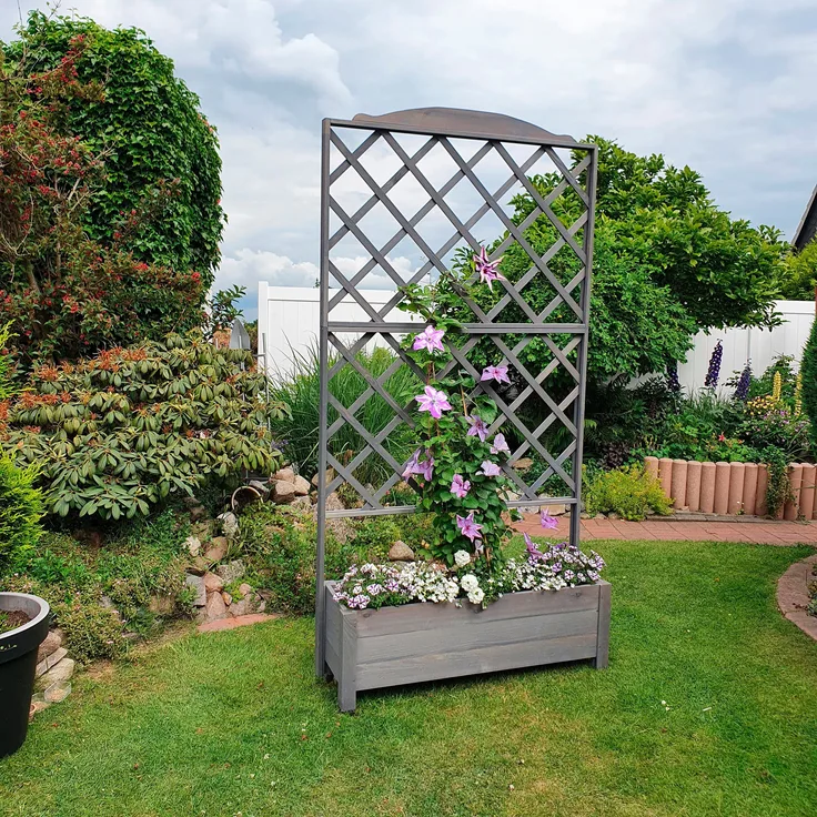 promadino Rankhilfe Botanica, Rankkasten, BxTxH: 110x32x210 cm, hohe Ausführung, braun
