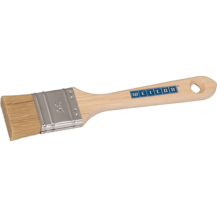 WEICON Lackierpinsel kurz, flach, 24 mm, für dickflüssige Materialien, Naturborsten, ideal für Epoxidharz-Systeme