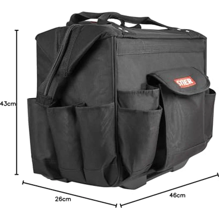 Stier Werkzeugtrolley Premium, 460 x 260 x 430 mm, robuster Tragegriff, Teleskopgriff, reißfestes Polyester – Bild 10