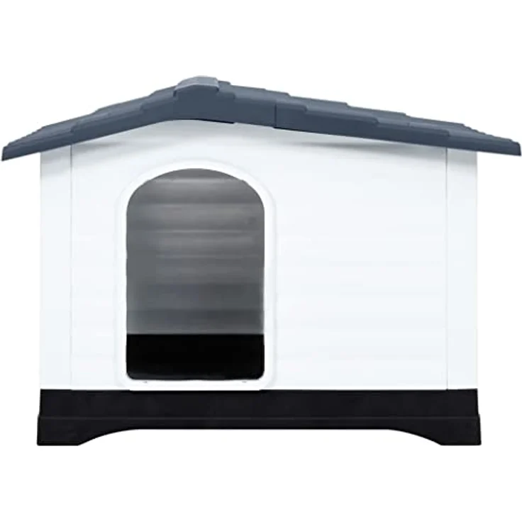 vidaXL Hundehütte Grau 90,5x68x66 cm Polypropylen – Bild 2