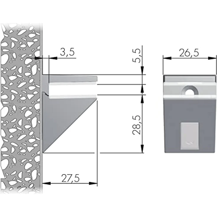 1 Stück Regalbodenträger KALABRONE MINI Edelstahloptik Glasbodenträger Holzbodenträger Glasbodenhalter Regalhalter Tablarträger Tablarhalter von SOTECH – Bild 4