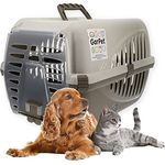 GarPet Transportbox Hunde Katzen Kaninchen | Extra viele Luftschlitze, sicheres Schloss | Blau