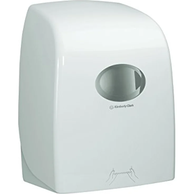 Aquarius Handtuch-Spender 6959, Papierhandtuchspender mit hochglänzender weißer Oberfläche, no-touch Design für hygienischen Einsatz – Bild 1