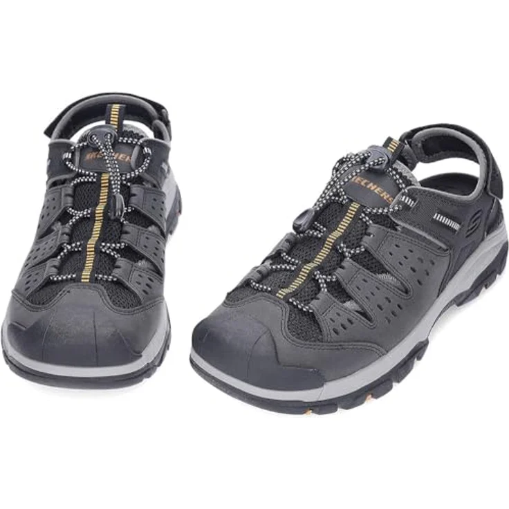 Skechers Tresmen Menard, Herren Sandalen, Sicherheitssandalen aus Synthetik mit Klettverschluss, Schwarz, Größe 44 – Bild 7