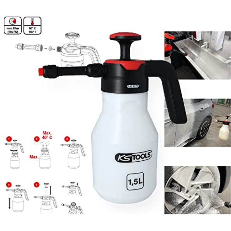 IK Foam Pro 2 - Schaumsprüher 1,5 l - 3 Schaumarten - Detailing | Für Reinigung, Pflege und Desinfektion - 3 bar - Ergonomisch mit Sicherheitsventil und Kennkappen