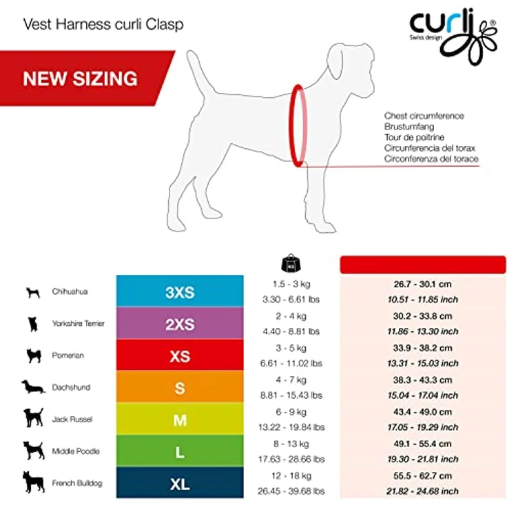 Vest Harness curli Clasp Air-Mesh Lime 3XS – Bild 4