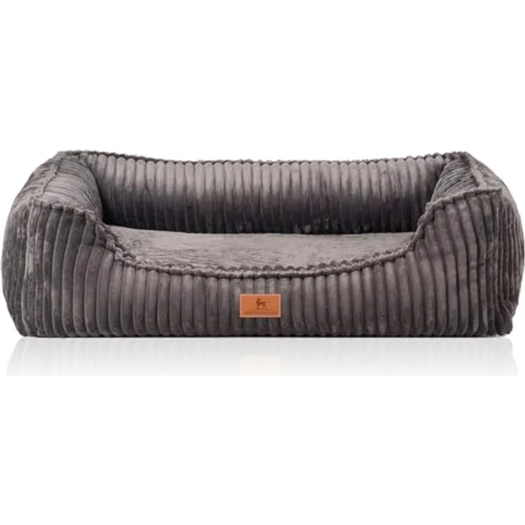 Knuffelwuff orthopädisches Hundebett Sedona XL 105 x 75cm Grau, abnehmbarer waschbarer Bezug, rutschfester Unterboden für alle Hundetypen – Bild 2