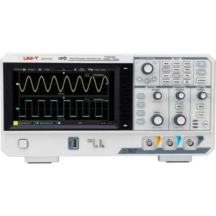 Uni-T UPO1102 Digital-Oszilloskop, 100 MHz Bandbreite, 56 Mpts Speichertiefe, mit DVM-Modul und erweiterter Triggerfunktion – Bild 2