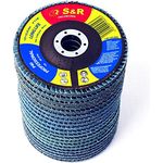 S&R Fächerschleifscheiben Set 20 St., 125 x 22,23 mm, Profi Qualität, T29, für Stahl und Edelstahl, 5x Körnung P40/60/80/120