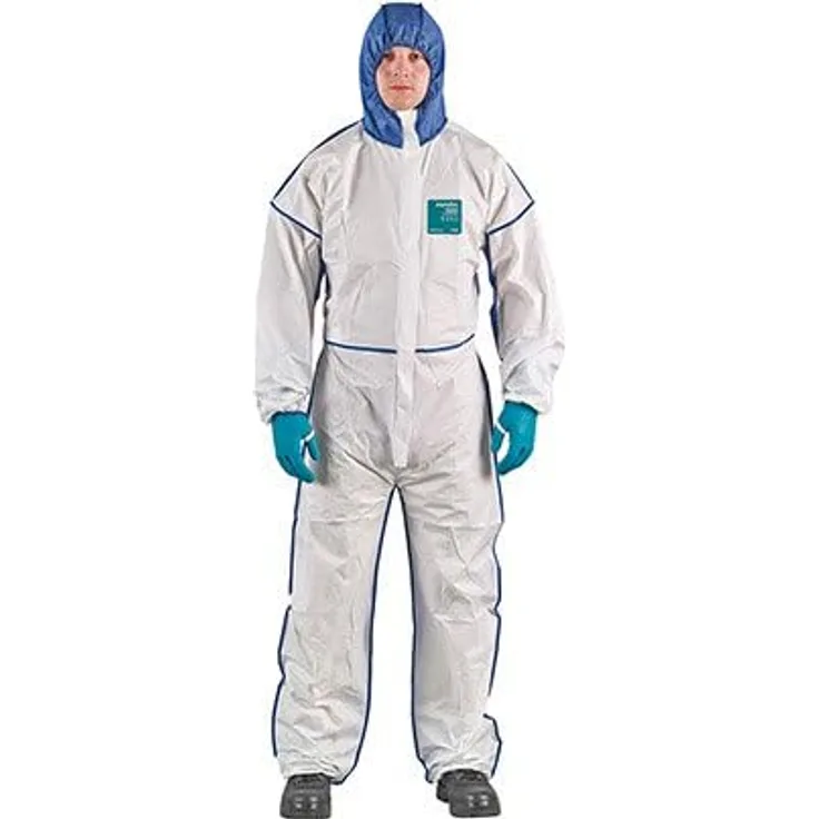 Ansell AlphaTec 1800 Comfort Modell 195, Chemikalienoverall in Weiß, Größe XL